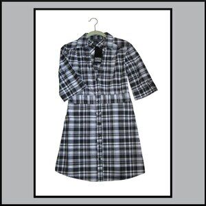 NWT! ANTILIA FEMME Black & White Plaid Dress or Tunic (Size Sm) DARLING!